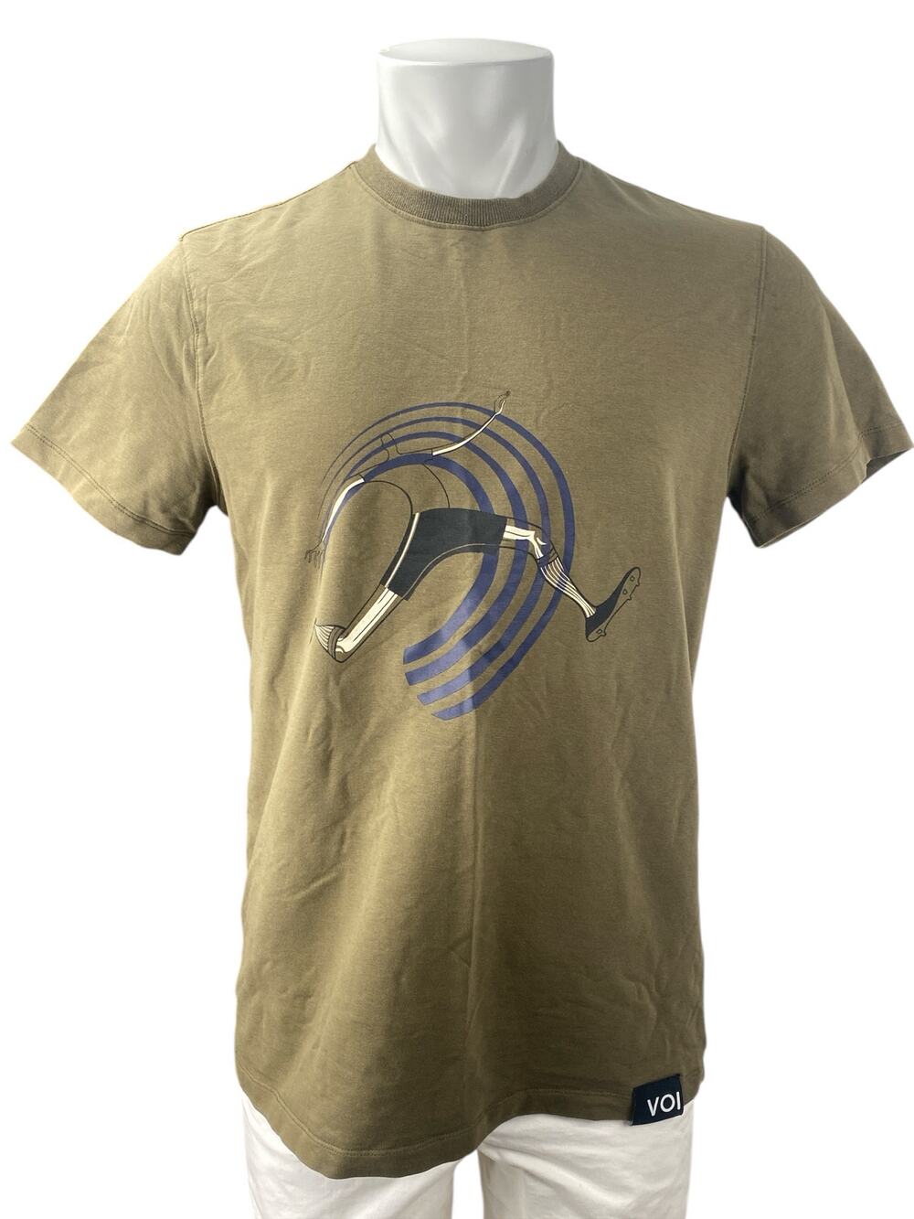 Voice of Insiders Army Green Crewneck Short Sleeve Graphic Tee T-shirt Top Sz M